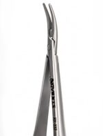 Portaagujas microquirúrgico Velvart curvado, puntas con recubrimiento de polvo de diamante, de 1mm,